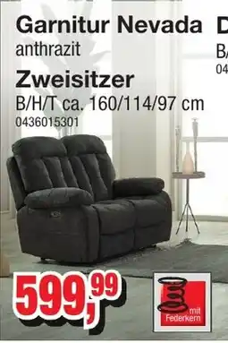 Möbelfundgrube Garnitur Nevada anthrazit Zweisitzer Angebot