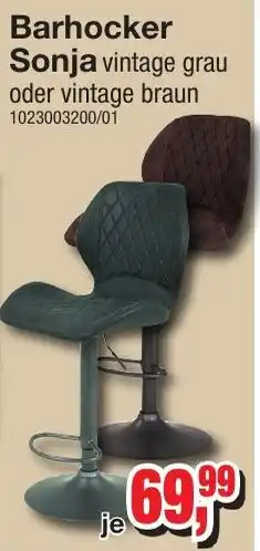 Möbelfundgrube Barhocker Sonja vintage grau oder vintage braun Angebot