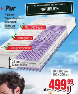 Möbelfundgrube Pur 7-Zonen-Tonnentaschenfederkern-Matratze Angebot