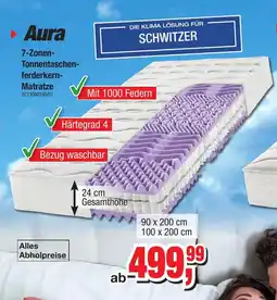 Möbelfundgrube Aura 7-Zonen-Tonnentaschenferderkern-Matratze Angebot