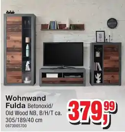 Möbelfundgrube Wohnwand Fulda Betonoxid/ Old Wood NB Angebot