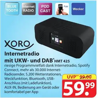 Famila Nord Ost Xoro Internetradio mit UKW und DAB HMT 425 Angebot