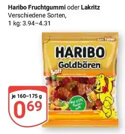Globus Haribo Fruchtgummi oder Lakritz Angebot