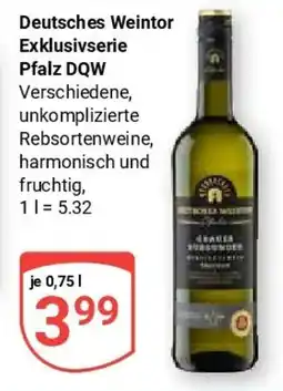 Globus Deutsches Weintor Exklusivserie Pfalz DQW Angebot