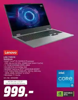 MediaMarkt Lenovo LOQ 17IRX10 Notebook Angebot