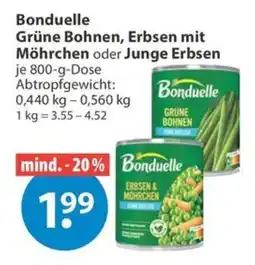 V Markt Bonduelle Grüne Bohnen, Erbsen mit Möhrchen oder Junge Erbsen Angebot