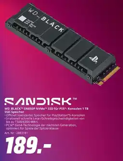 MediaMarkt SANDISK WD_BLACK SN850P NVMe SSD für PS5-Konsolen 1 TB Angebot