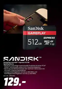 MediaMarkt SanDisk Gameplay microSD™ Express 512 GB Angebot