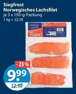 V Markt Siegfrost Norwegisches Lachsfilet Angebot