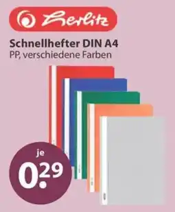 V Markt Berlitz Schnellhefter DIN A4 Angebot
