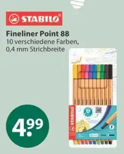 V Markt STABILO Fineliner Point 88 Angebot