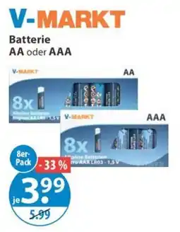 V Markt V-MARKT Batterie AA oder AAA Angebot