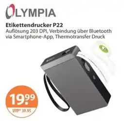 V Markt OLYMPIA Etikettendrucker P22 Angebot