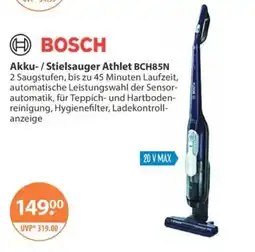 V Markt BOSCH Akku- / Stielsauger Athlet BCH85N Angebot