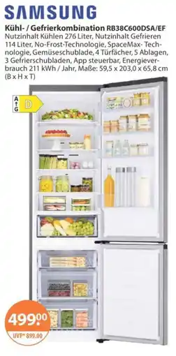 V Markt Samsung Kühl-/Gefrierkombination RB38C600DSA/EF Angebot