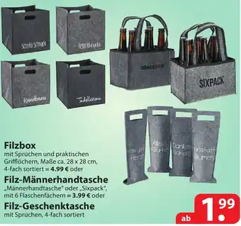 Famila Nord Ost Filzbox, Filz Männerhandtasche oder Filz Geschenktasche Angebot