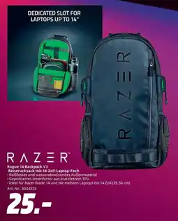 MediaMarkt RAZER Rogue 14 Backpack V3 Angebot