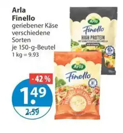 V Markt Arla Finello geriebener Käse Angebot