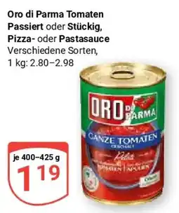Globus Oro di Parma Tomaten Passiert oder Stückig, Pizza- oder Pastasauce Angebot