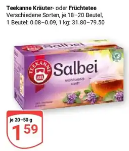 Globus Teekanne Kräuter- oder Früchtetee Angebot