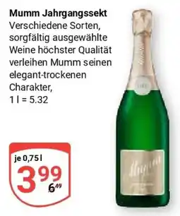 Globus Mumm Jahrgangssekt Angebot