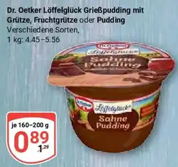 Globus Dr. Oetker Löffelglück Grieß pudding mit Grütze, Fruchtgrütze oder Pudding Angebot