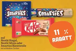 tegut Nestlé Riegel, Nestlé Minis oder Smarties Riesenrolle Angebot