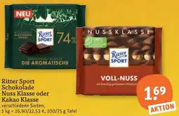 tegut Ritter Sport Schokolade Nuss Klasse oder Kakao Klasse Angebot