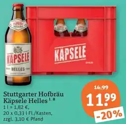 tegut Stuttgarter Hofbräu Käpsele Helles Angebot