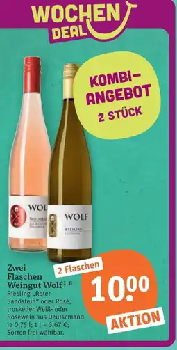 tegut Zwei Flaschen Weingut Wolf Angebot