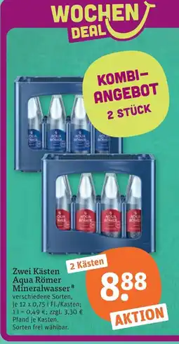 tegut Zwei Kästen Aqua Römer Mineralwasser Angebot