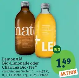 tegut LemonAid Bio-Limonade oder ChariTea Bio-Tee Angebot
