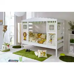 Netto Marken-Discount TiCAA Hausbett mit Bettkasten Safari Kiefer Weiß Angebot