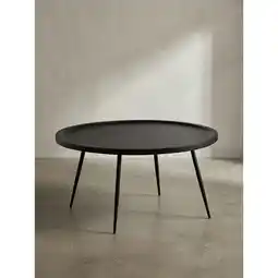 Netto Marken-Discount Couchtisch in Schwarz aus Metall und massivem Mangoholz mit natürlicher Maserung, 75x75x38 cm Angebot