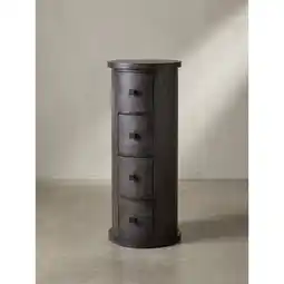 Netto Marken-Discount Sideboard – Mango Massivholz, 34x85x34cm, 4 Schubladen, schmal, schwarz Angebot