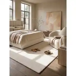 Netto Marken-Discount Teppich Hochflor Creme 120x160 cm - ALDAN Kadima Design Angebot
