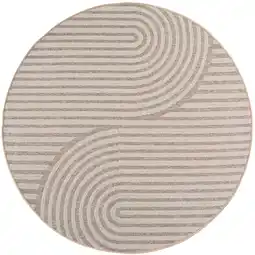 Netto Marken-Discount Outdoor-Teppich Boho-Bögen Beige 200x200 cm Wetterfest Angebot