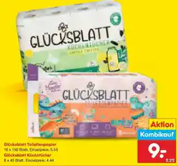 Netto Marken-Discount Glücksblatt Toilettenpapier Glücksblatt Küchentücher Angebot