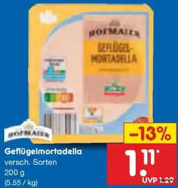 Netto Marken-Discount Hofmaier Geflügelmortadella Angebot