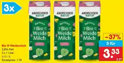 Netto Marken-Discount ANDECHSER Bio H-Weidemilch Angebot