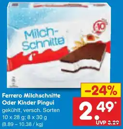Netto Marken-Discount Ferrero Milchschneite Oder Kinder Pingui Angebot