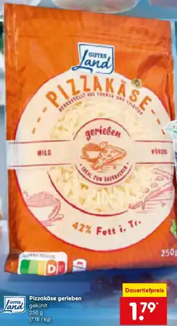 Netto Marken-Discount GUTES Land Pizzakäse gerieben Angebot