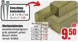 B1 Discount Baumarkt Vierkantpfosten Angebot
