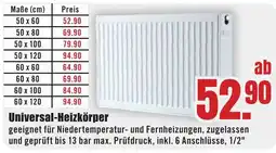 B1 Discount Baumarkt Universal-Heizkörper Angebot