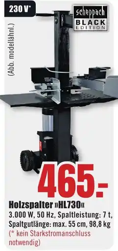 B1 Discount Baumarkt Scheppach BLACK EDITION Holzspalter »HL730« Angebot
