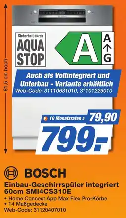 K+B Expert Einbau-Geschirrspüler integriert 60cm SMI4CS310E Angebot