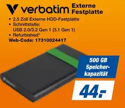 expert Techno Land Verbatim Externe Festplatte Angebot