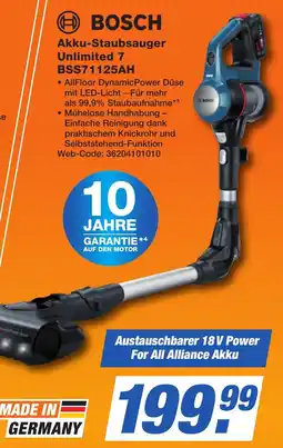 K+B Expert BOSCH Akku-Staubsauger Unlimited 7 BSS71125AH Angebot