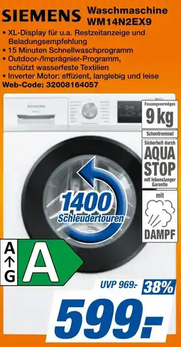 expert Techno Land SIEMENS Waschmaschine WM14N2EX9 Angebot