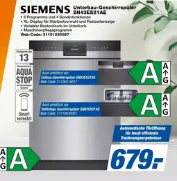 expert Techno Land SIEMENS Unterbau-Geschirrspüler SN43ES21AE Angebot